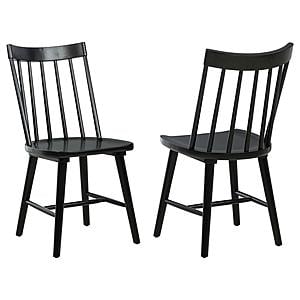 Middleton Solid Wood Dining Side Chair Black (Set of 2) by Coaster
