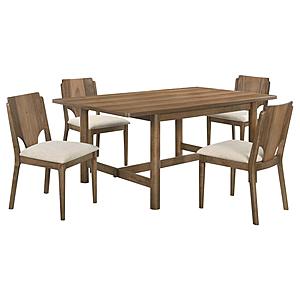 Crestmore 5-piece Rectangular Dining Table Set Walnut by Coaster
