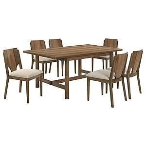 Crestmore 7-piece Rectangular Dining Table Set Walnut by Coaster