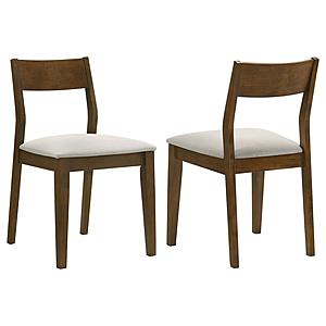 Almonte Dining Chair Upholstered Seat Dark Brown (Set of 2) by Coaster