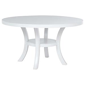 Judd 54-inch Round Wood Dining Table w/Shelf Pearl White by Coaster