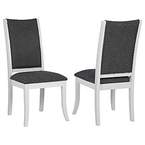 Judd Upholstered Dining Side Chair Pearl White (Set of 2) by Coaster
