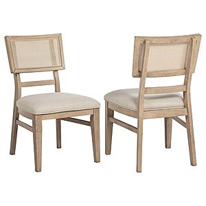 Kailani Rattan Cane Dining Side Chair Beige Oak (Set of 2) by Coaster