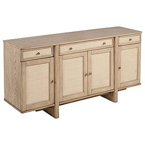 Kailani 4-Door Cane Sideboard Buffet Cabinet Beige Oak by Coaster