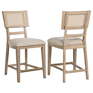 Kailani Rattan Cane Counter Side Chair Beige Oak (Set of 2) by Coaster