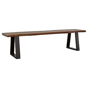 Ditman Live Edge Dining Bench Grey Sheesham and Black by Coaster