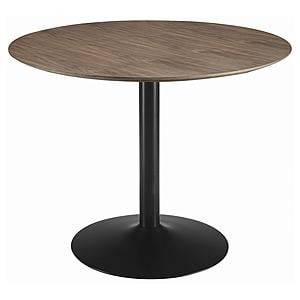 Lana Round Dining Table Walnut and Black by Coaster