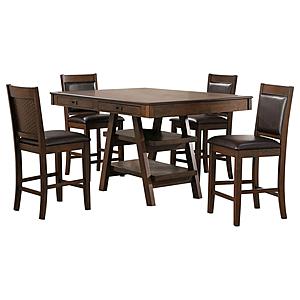 Dewey 5-piece Rectangular Dining Table Set Walnut by Coaster