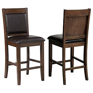 Dewey Upholstered Counter Chair Walnut (Set of 2) by Coaster