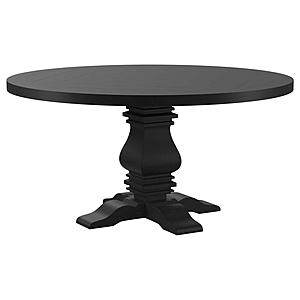 Florence Round 60-inch Pedestal Base Dining Table Black by Coaster