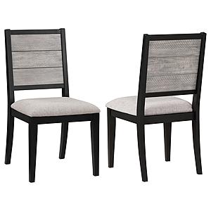 Elodie Upholstered Padded Seat Dining Side Chair Dove Grey and Black (Set of 2) by Coaster