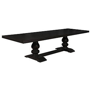 Phelps Rectangular Trestle Dining Set (Dining Table, 4 Chairs) Antique Noir and Beige by Coaster