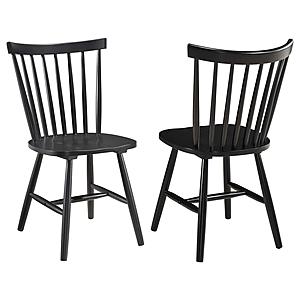 Hollyoak Windsor Wood Dining Side Chair Black (Set of 2) by Coaster
