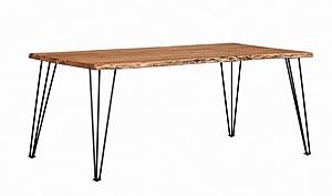 Sherman Rectangular Dining Table Natural Acacia and Matte Black by Coaster