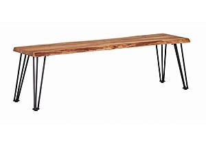 Sherman Bench Natural Acacia and Matte Black by Coaster