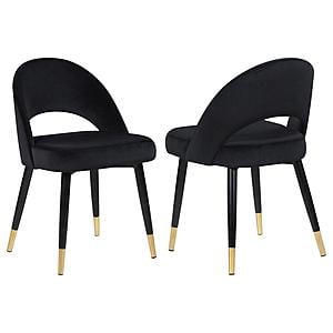 Lindsey Arched Back Upholstered Side Chairs Black (Set of 2) by Coaster