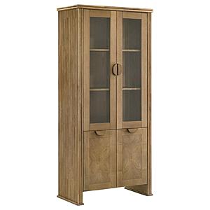 Adina 77-inch Tall Display Cabinet Distressed Light Brown by Coaster