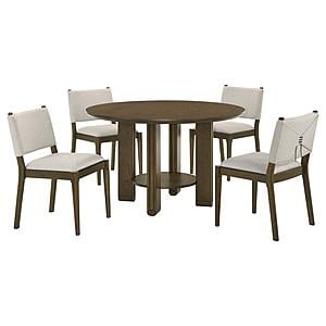 Ottowa 5-piece Round Wood Dining Set Brown by Coaster