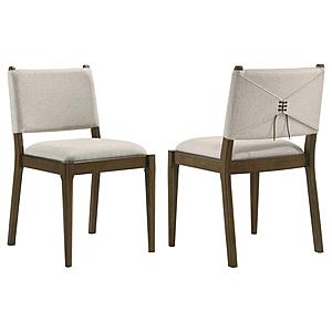 Ottowa Upholstered Dining Side Chair Brown (Set of 2) by Coaster