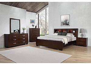 Jessica 4-piece Queen Bedroom Set w/Bookcase Headboard Cappuccino by Coaster