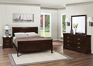 Louis Philippe 4-piece Full Panel Bedroom Set w/High Headboard Cappuccino by Coaster