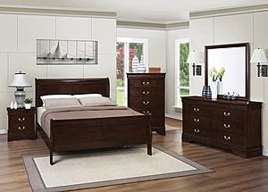Louis Philippe 5-piece Queen Panel Bedroom Set w/High Headboard Cappuccino by Coaster