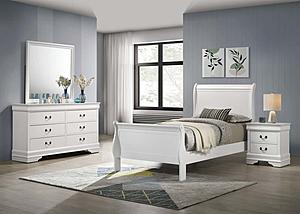 Louis Philippe 4-piece Twin Bedroom Set White by Coaster