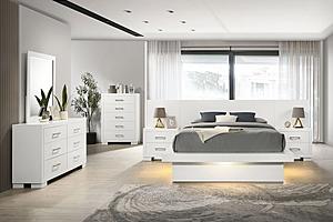 Jessica 6-piece Queen Bedroom Set w/Nightstand Panels White by Coaster