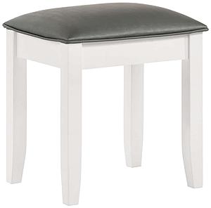 Felicity Upholstered Vanity Stool Metallic and Glossy White by Coaster