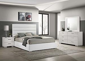Felicity 4-piece Queen Bedroom Set White High Gloss by Coaster