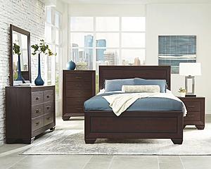Kauffman 5-piece Queen Bedroom Set w/High Straight Headboard Dark Cocoa by Coaster