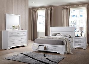 Miranda 4-piece Queen Platform Storage Bedroom Set White by Coaster
