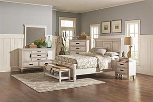Franco 5-piece Queen Storage Platform Bedroom Set Distressed White by Coaster
