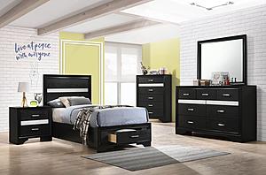 Miranda 4-piece Twin Storage Bedroom Set Black by Coaster