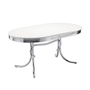 Retro 5-piece Oval Dining Set Glossy White and Black by Coaster