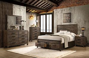 Woodmont Storage Bedroom Set - Rustic Golden Brown by Coaster