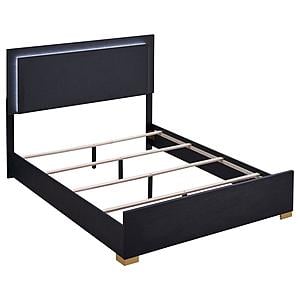Marceline Queen Bed w/LED Headboard Black by Coaster