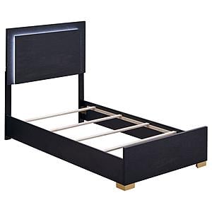 Marceline Twin Bed w/LED Headboard Black by Coaster