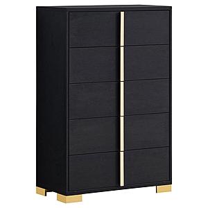 Marceline 5-drawer Chest Black by Coaster