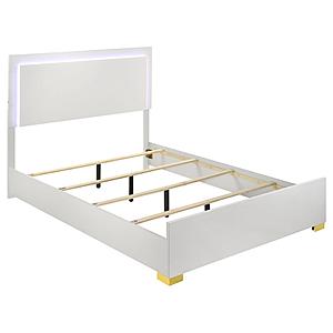Marceline Eastern King Bed w/LED Headboard White by Coaster
