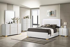 Marceline 5-piece Queen Bedroom Set w/LED Headboard White by Coaster