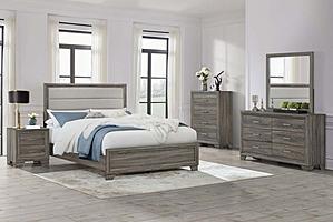 Wright Upholstered Bedroom Set Brown Oak by Coaster