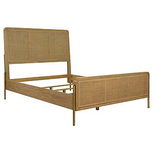 Arini Rattan California King Panel Bed Sand Wash and Natural by Coaster