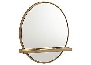 Arini Round Vanity Wall Mirror w/Shelf Sand Wash by Coaster