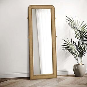 Arini Cane Weave Full Length Standing Floor Mirror Sand Wash by Coaster