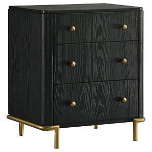 Arini 3-drawer Nightstand Bedside Table w/USB Outlet Black by Coaster