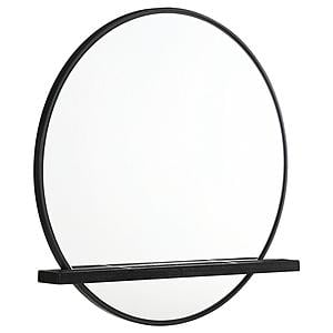 Arini Round Dresser Mirror w/Shelf Black by Coaster