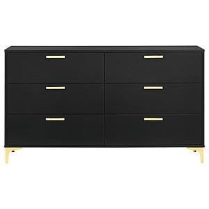 Kendall 6-drawer Dresser Black and Gold by Coaster