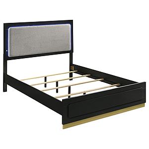 Caraway California King Bed w/LED Headboard Black and Grey by Coaster