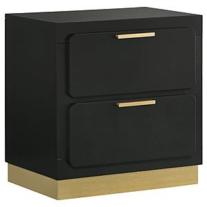 Caraway 2-drawer Nightstand Bedside Table Black by Coaster